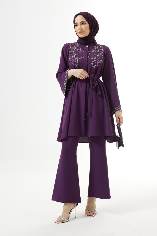Mona Tunik Pantolon Takım - Mor
