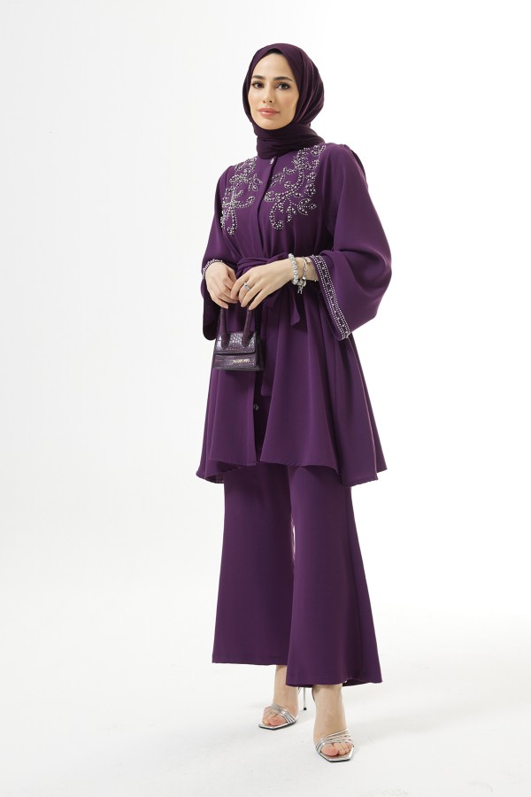 Mona Tunik Pantolon Takım - Mor