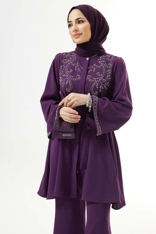 Mona Tunik Pantolon Takım - Mor