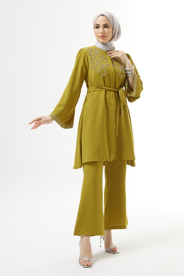 Mona Tunik Pantolon Takım - Yağ Yeşili