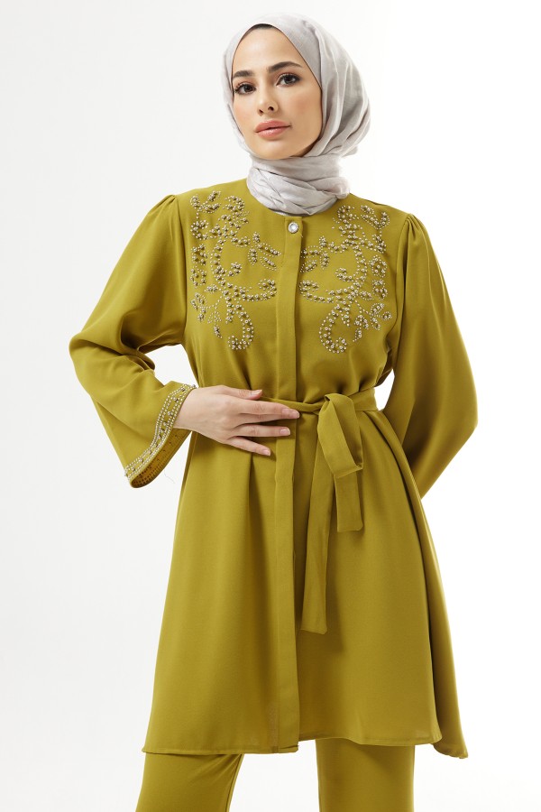 Mona Tunik Pantolon Takım - Yağ Yeşili