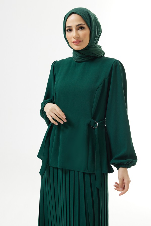 Piliseli Etekli Takım - Zümrüt