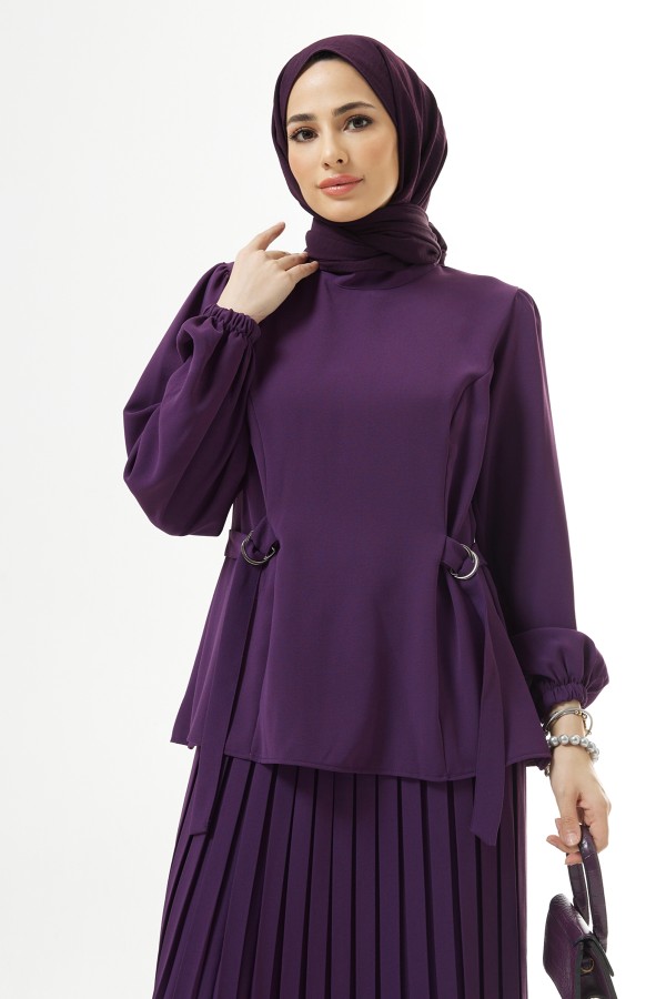 Piliseli Etekli Takım - Mor