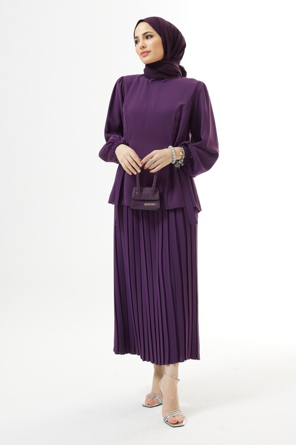 Piliseli Etekli Takım - Mor