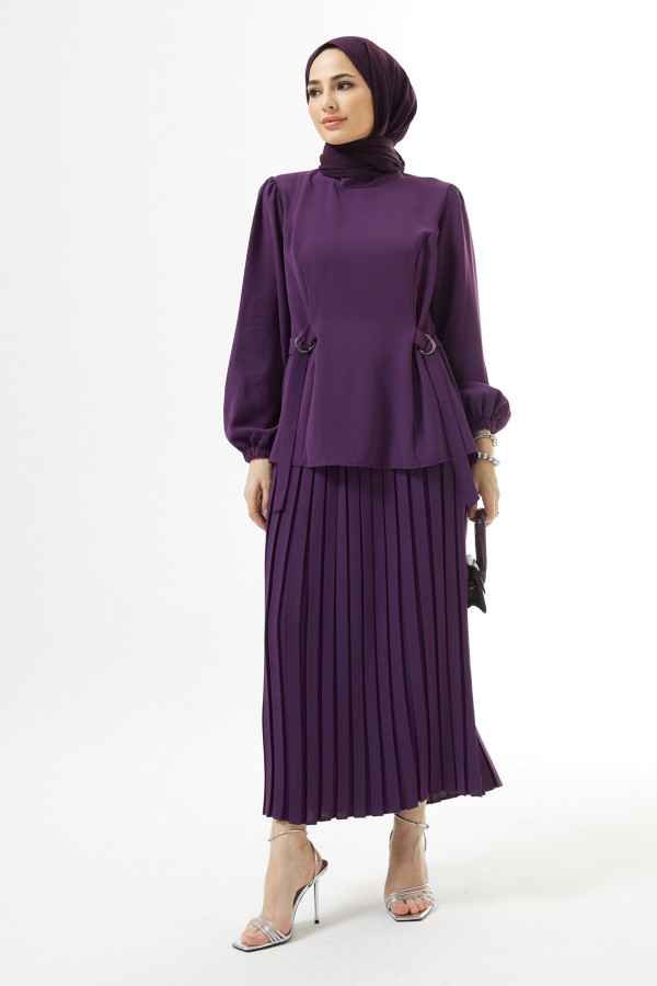 Piliseli Etekli Takım - Mor