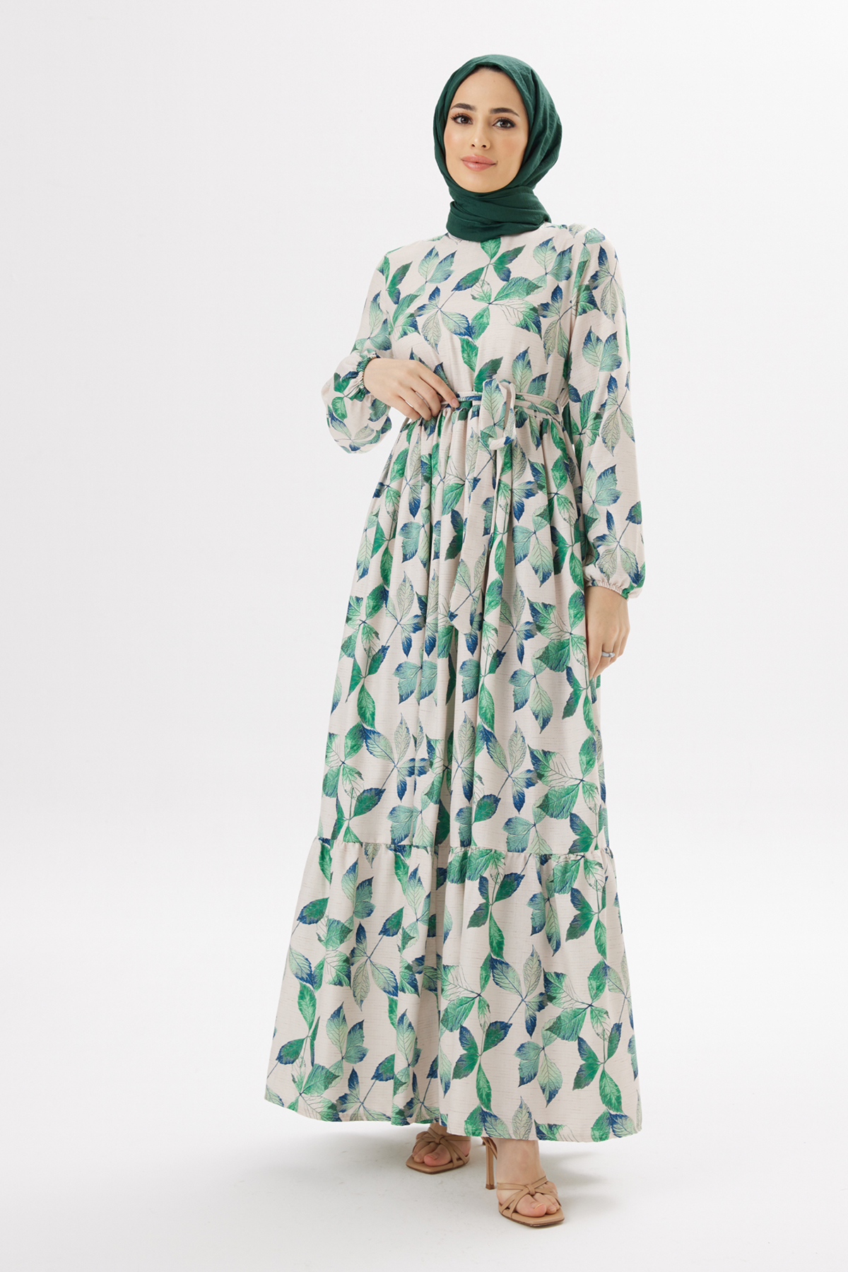 Dora Linen Dress - Emerald