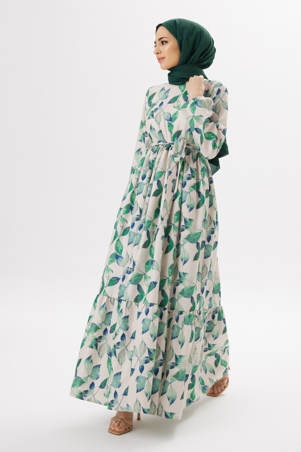 Dora Keten Elbise - Zümrüt