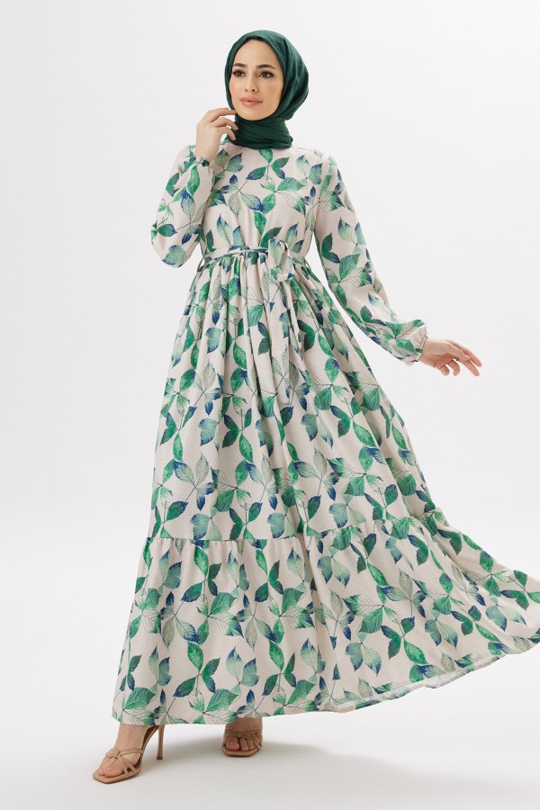 Dora Keten Elbise - Zümrüt