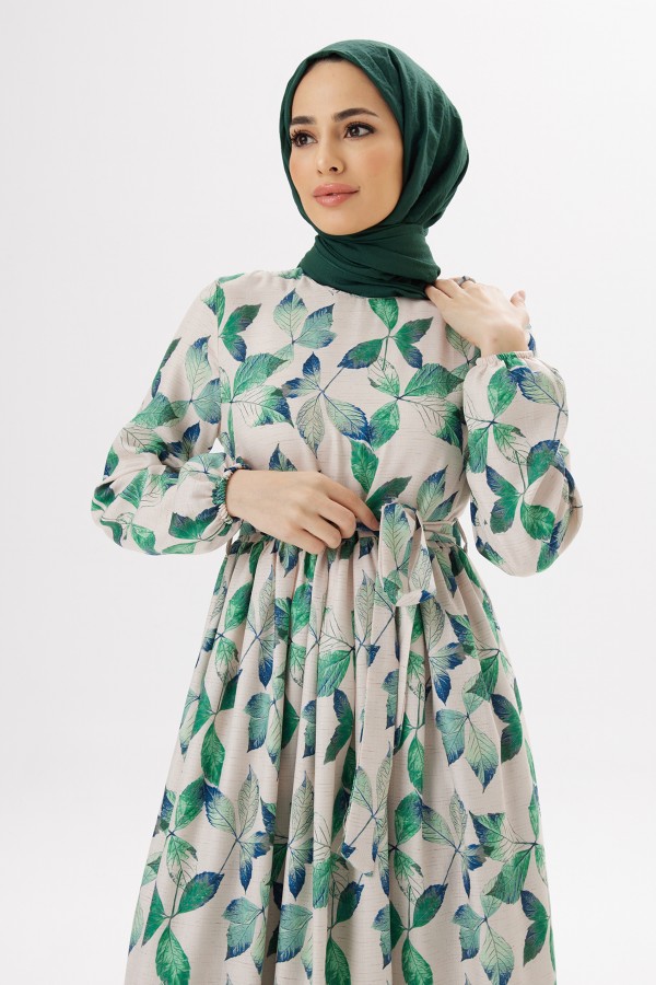 Dora Keten Elbise - Zümrüt