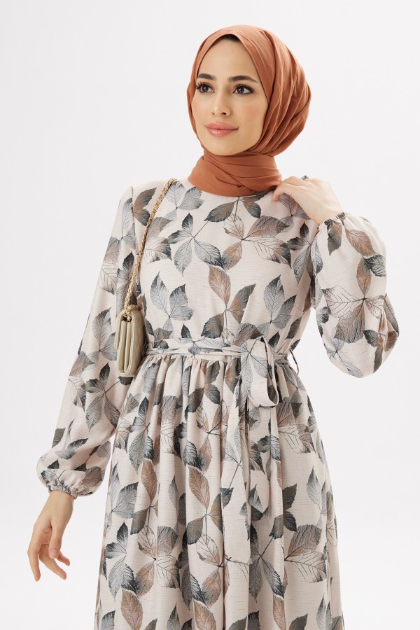 Dora Keten Elbise - Kahve