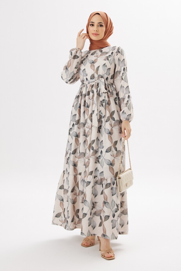 Dora Keten Elbise - Kahve