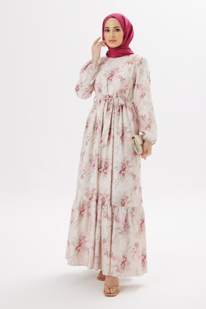 Flora Linen Dress - Dried Rose