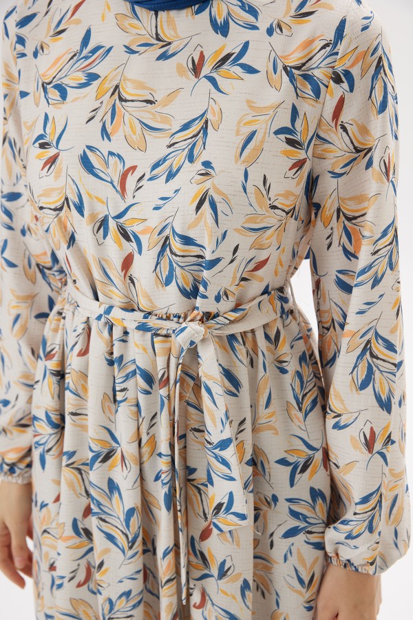 Viva Keten Elbise - İndigo