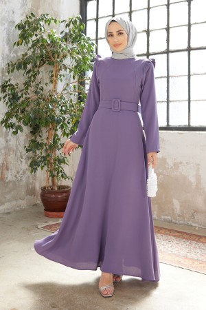 Belted Dress - Lilac