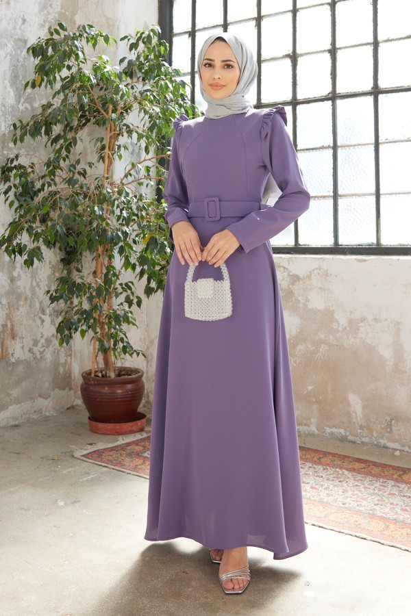 Belted Dress - Lilac
