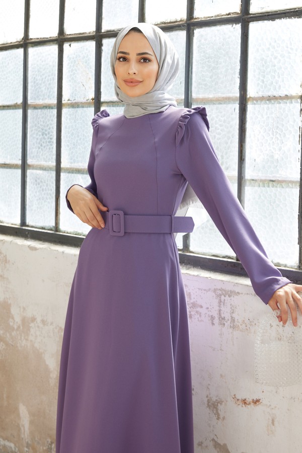 Belted Dress - Lilac