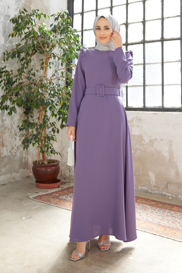 Belted Dress - Lilac