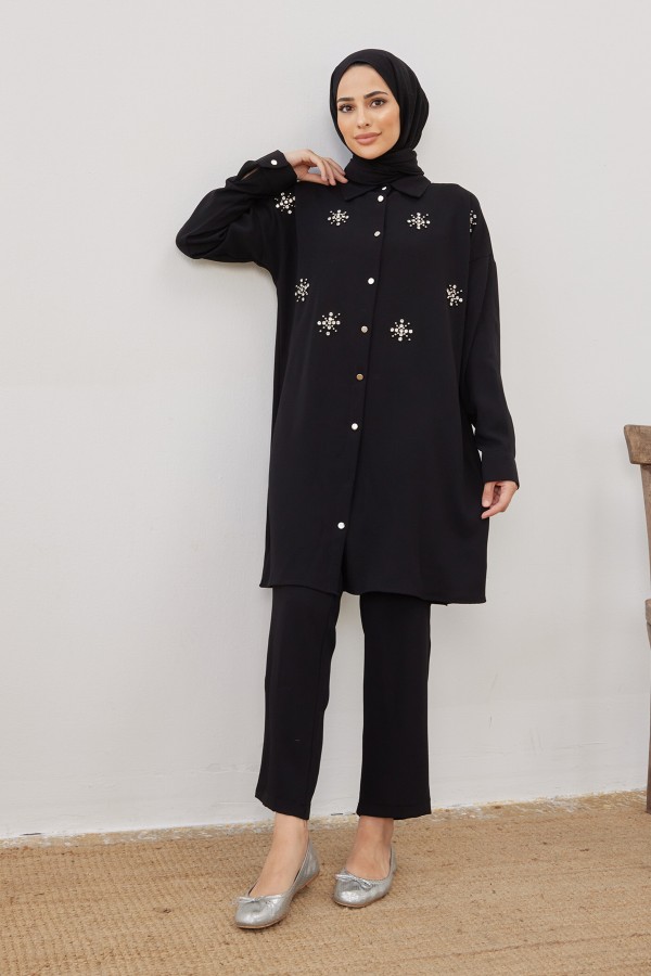 Snowflake Hijab Suit - Black
