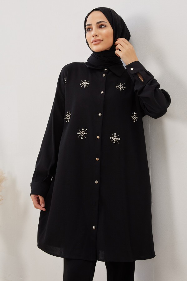 Snowflake Hijab Suit - Black