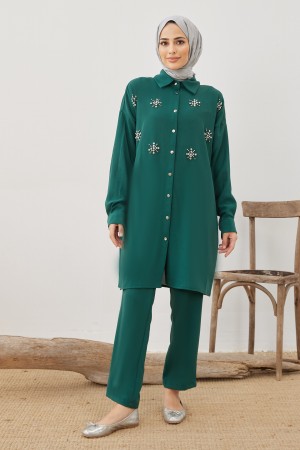 Snowflake Hijab Suit - Emerald