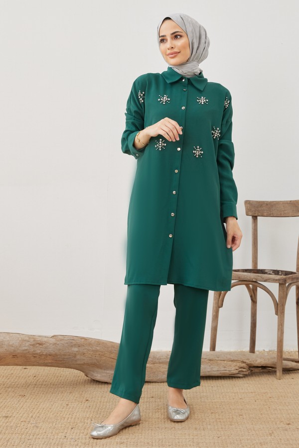 Snowflake Hijab Suit - Emerald Snowflake Hijab Suit - Emerald