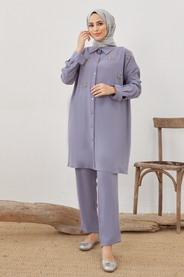 Snowflake Hijab Suit - Gray