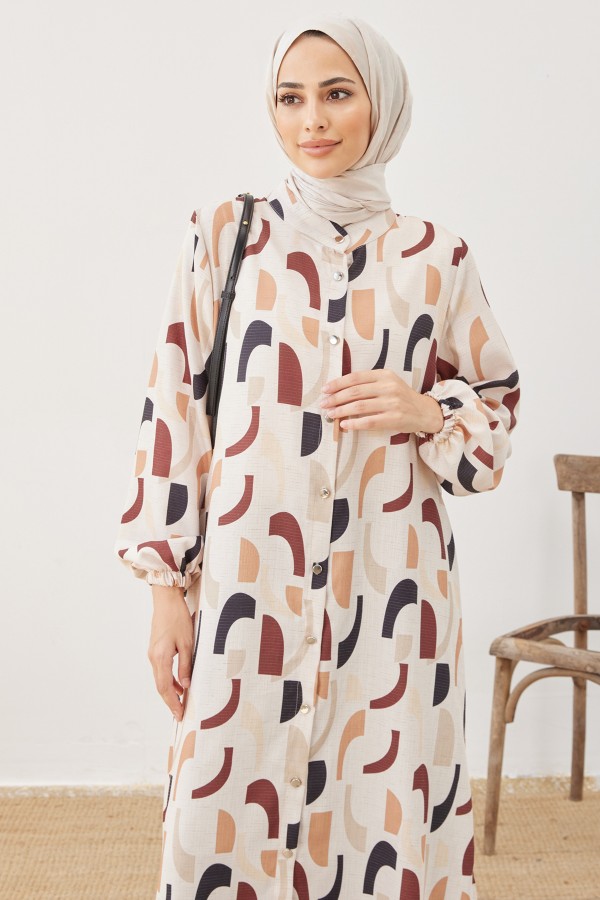 Patterned Tunic Pants Double Suit - Black Patterned Tunic Pants Double Suit - Black