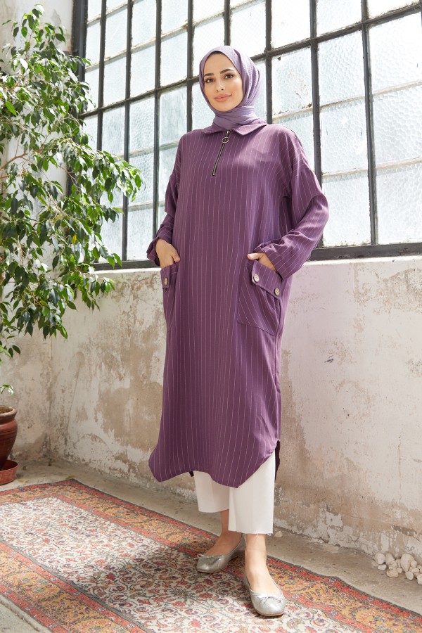 Pocket Detailed Tunic - Lilac