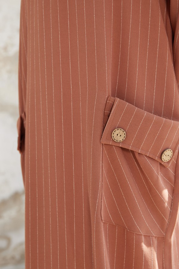 Cep Detaylı Tunik - Camel