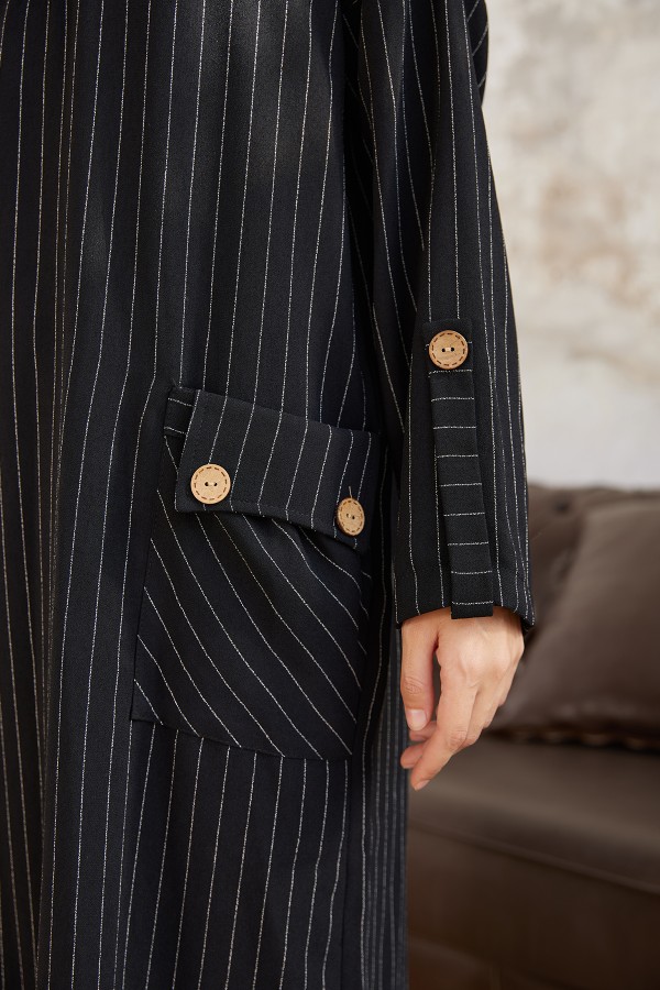 Cep Detaylı Tunik - Siyah