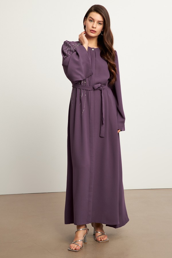 Viona Stone Abaya - Lilac