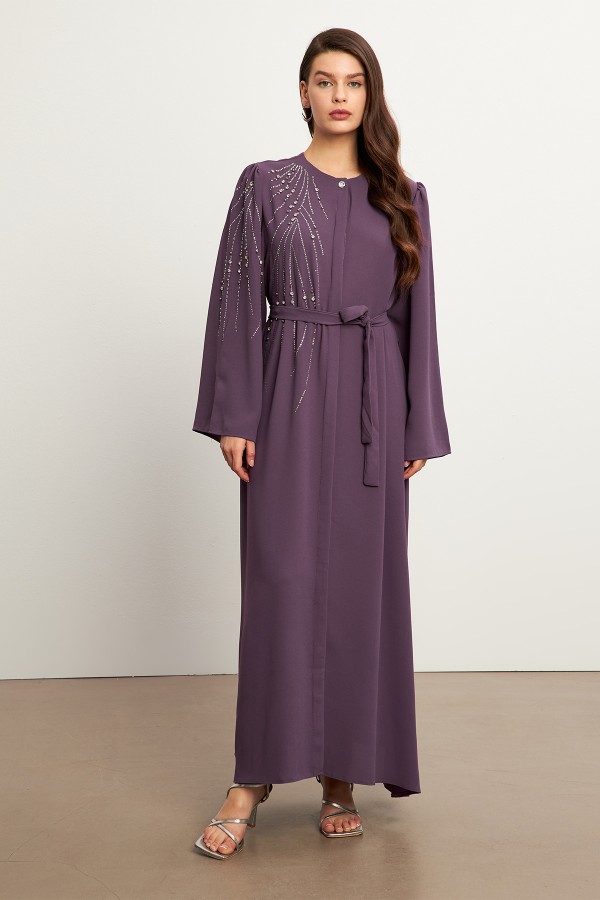 Viona Stone Abaya - Lilac