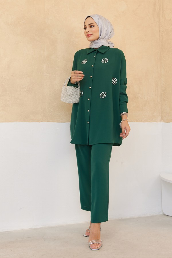Stone Double Suit - Emerald