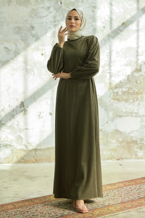 Belted Velvet Dress - Emerald