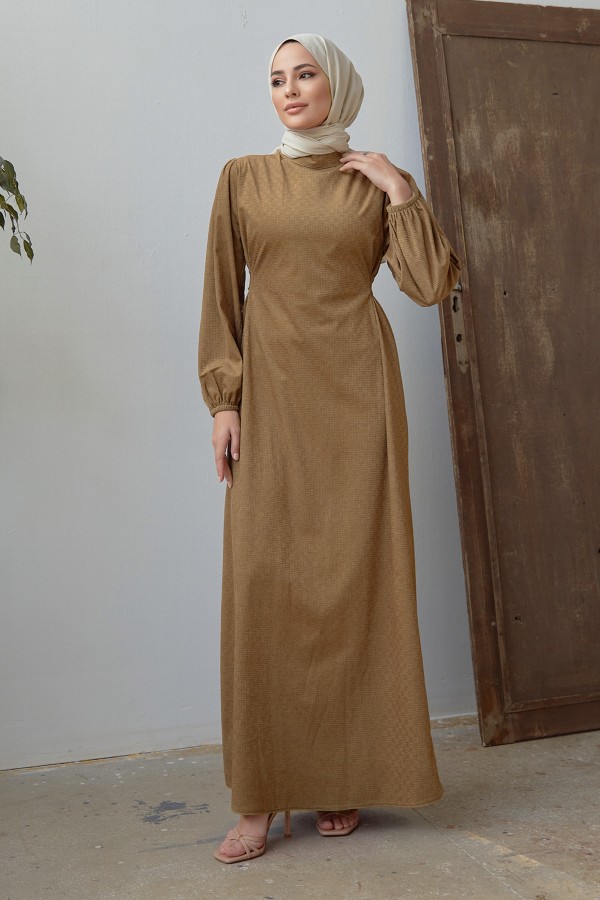 Belted Velvet Dress - Oil Green