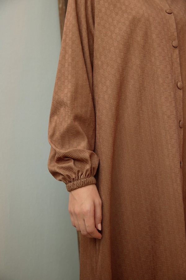 Büyük Beden Kadife Tunik - Camel