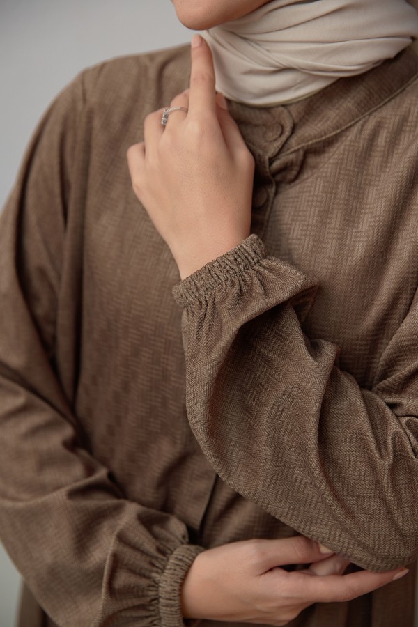 Büyük Beden Kadife Tunik - Vizon