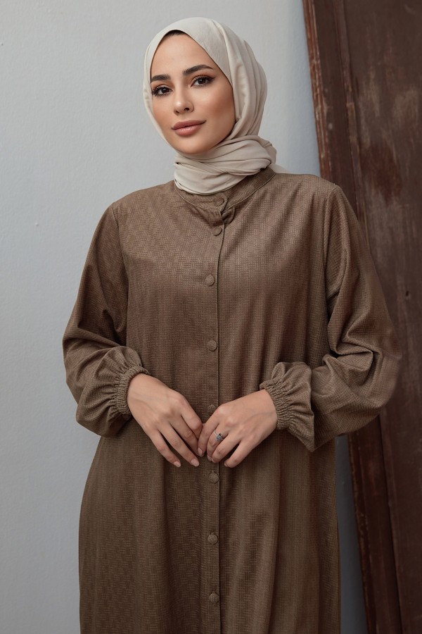 Büyük Beden Kadife Tunik - Vizon