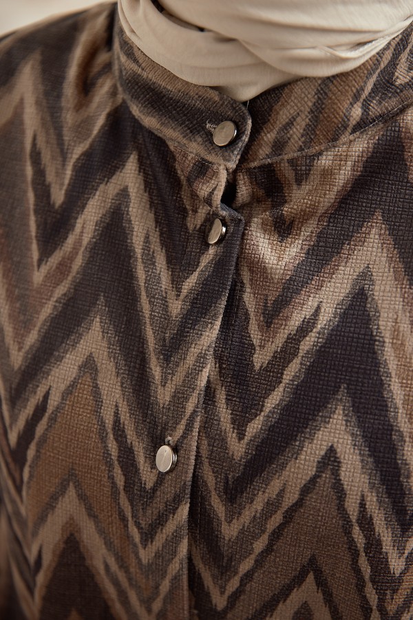 Plus Size Ethnic Pattern Suit - Anthracite