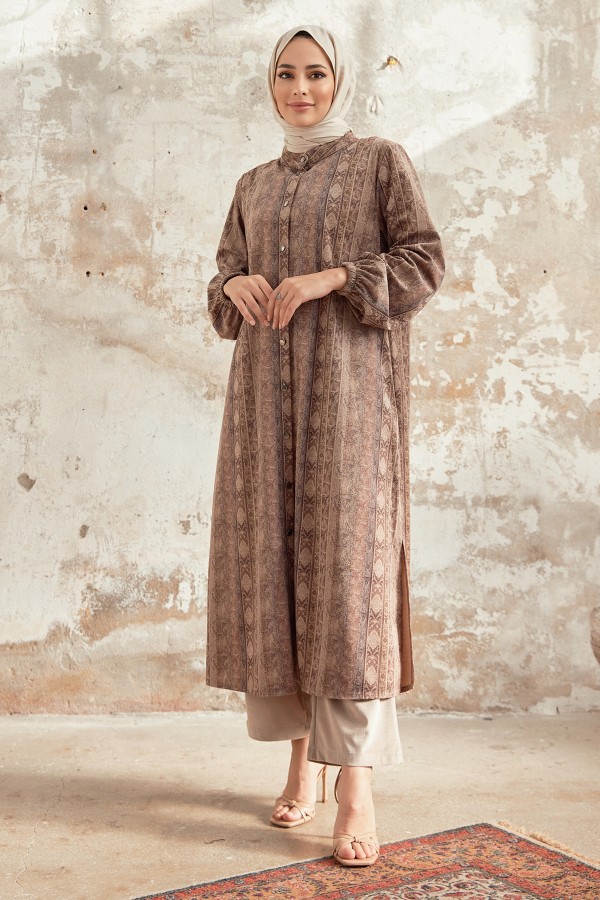 Plus Size Authentic Pattern Suit - Mink Plus Size Authentic Pattern Suit - Mink