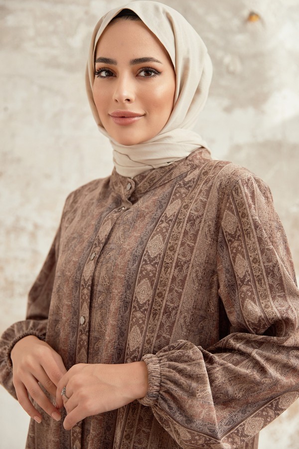 Plus Size Authentic Pattern Suit - Mink