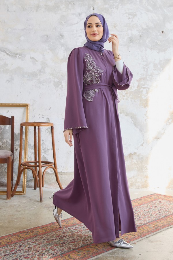 Lora Stone Abaya - Lilac