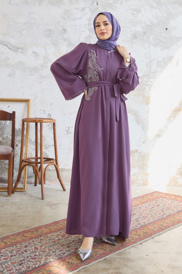 Lora Stone Abaya - Lilac