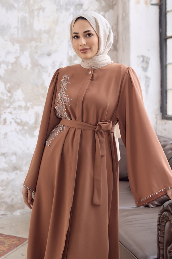 Lora Stone Abaya - Camel