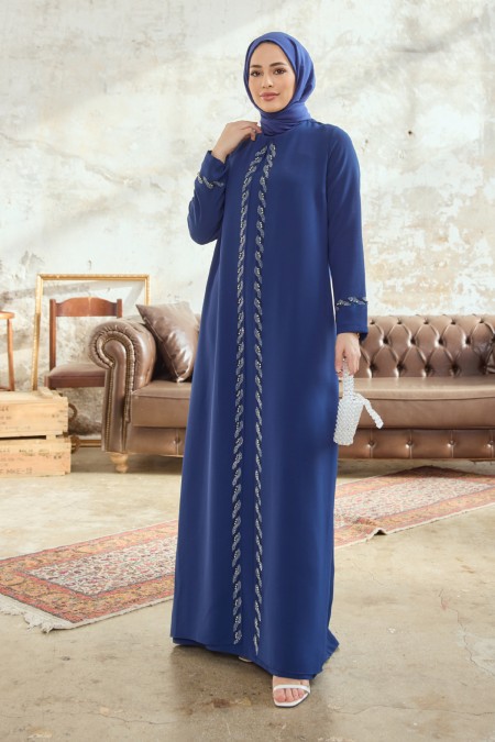 Lara Plus Size Evening Dress - Indigo