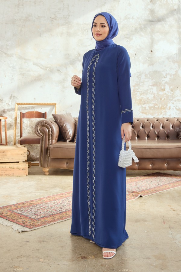 Lara Plus Size Evening Dress - Indigo