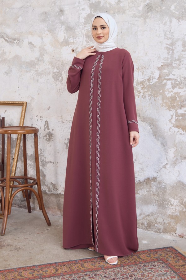 Lara Plus Size Evening Dress - Dusty Rose