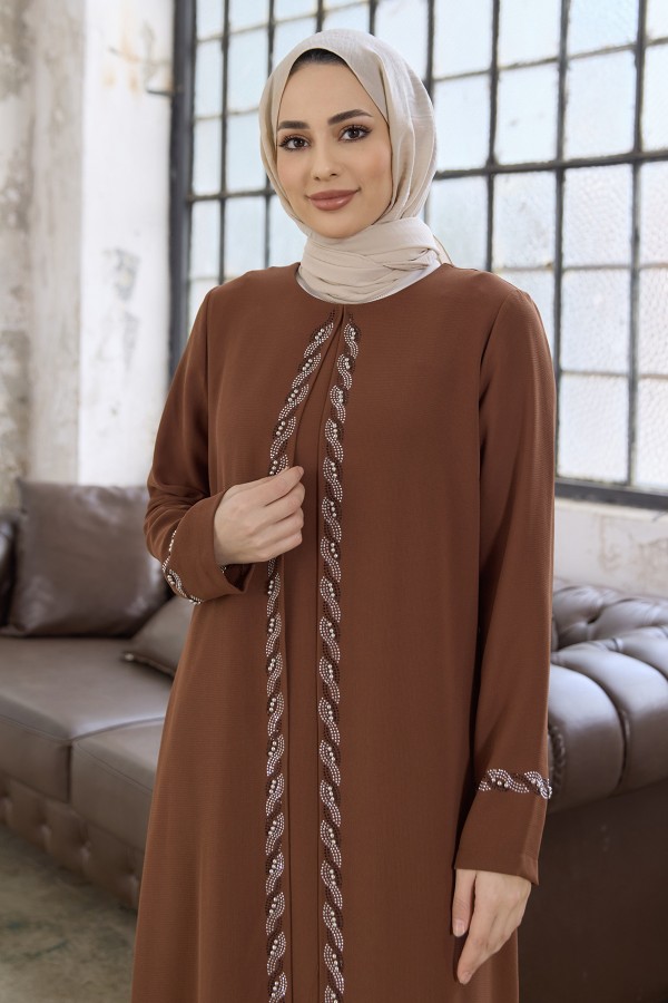 Lara Plus Size Evening Dress - Camel