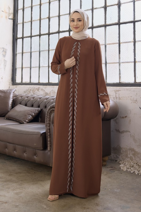 Lara Plus Size Evening Dress - Camel