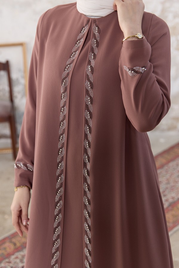 Lara Plus Size Evening Dress - Mink